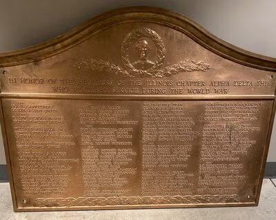 Bronze tablet with names with a list of names