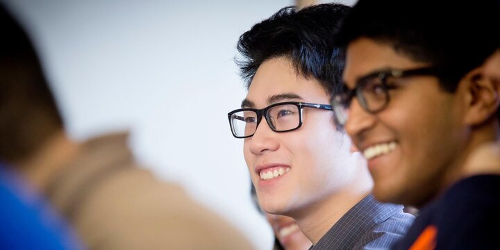 Students in class together