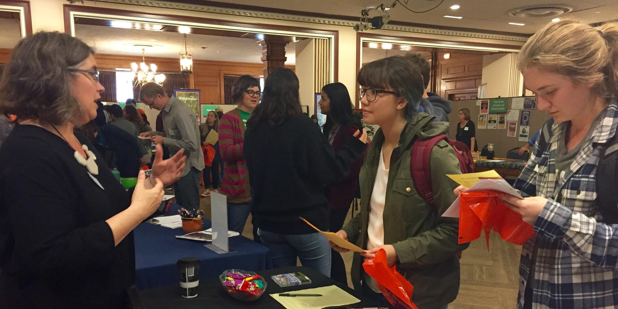 Students at career fair