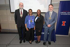 perry, harrington, dean patton, and wood pose together