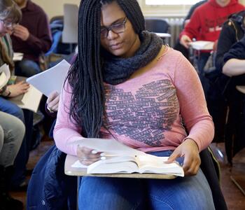 Student in class