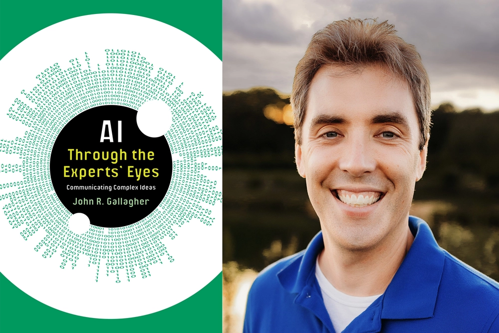 The cover of John Gallagher's book, "AI Through the Experts' Eyes"