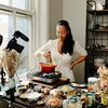 Joanne Lee Molinaro, a.k.a. the Korean Vegan, prepares dishes from her new cookbook at her home in Chicago. (Lucy Hewett for The Washington Post)